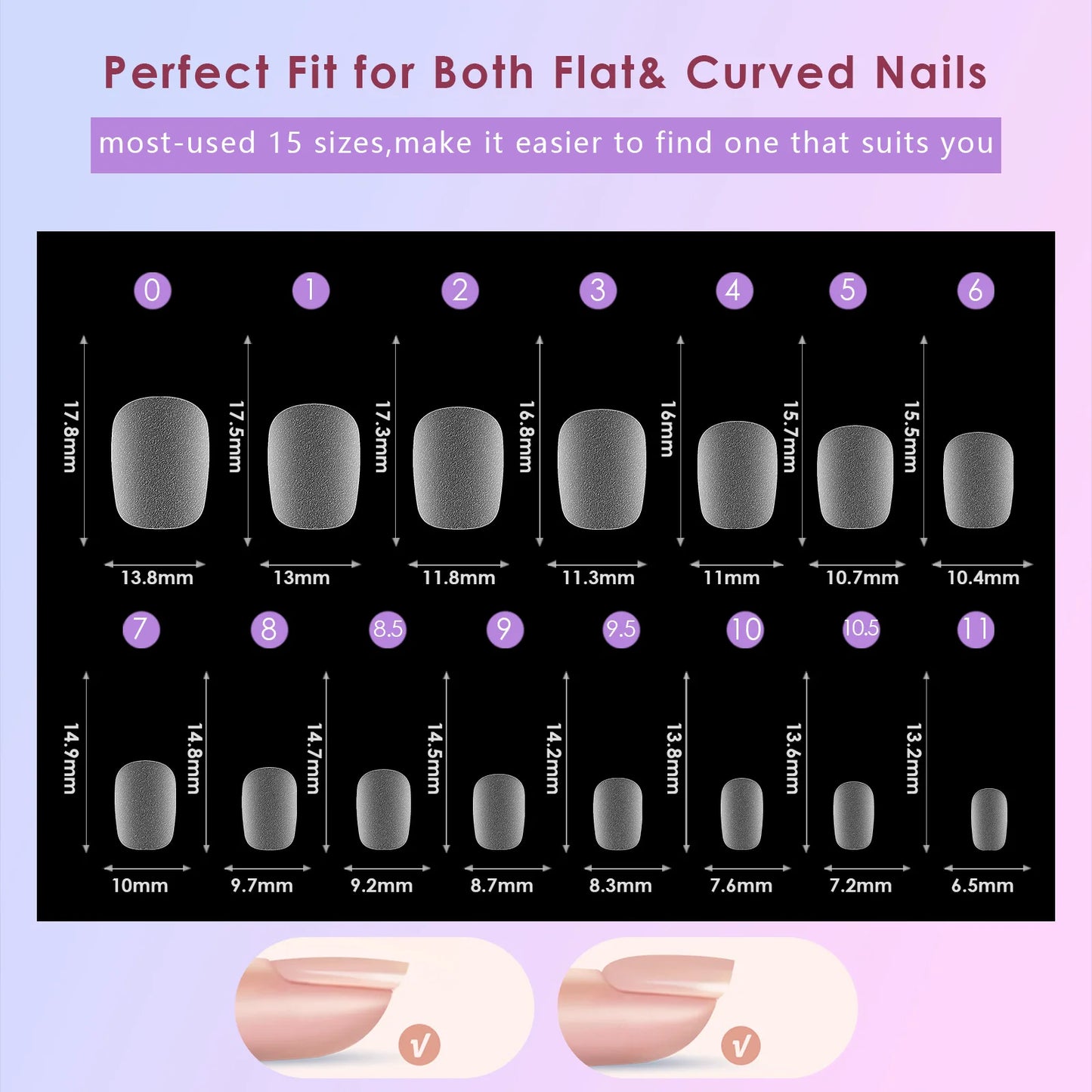 New 300pcs Matte Fake Nails NO Polishing Press on False Nails Medium Short Design High Matt Soft Gel Nail Tips for Extension
