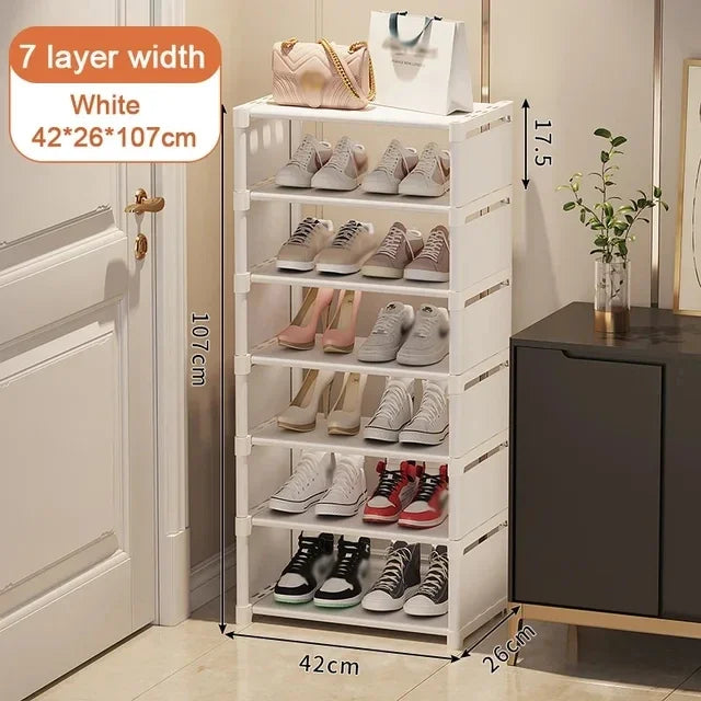 Shoes Rack Organizer Stackable Shoe Cabinet Space Saving Shoes Storage Rack Multi-layer Adjustable Shoe Cabinet Home Storage