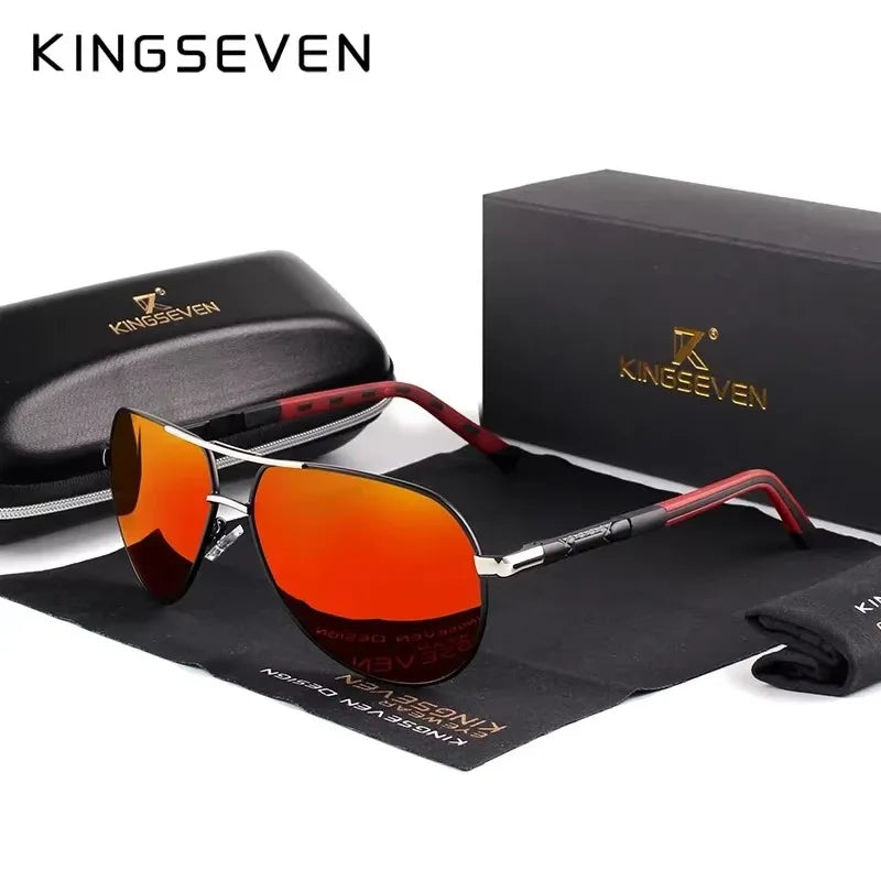 KINGSEVEN Brand Classic Pilot Men Sunglasses Polarized UV400 Lens Luxury Retro Driving Glasses Women Large Frame Causal Eyewear