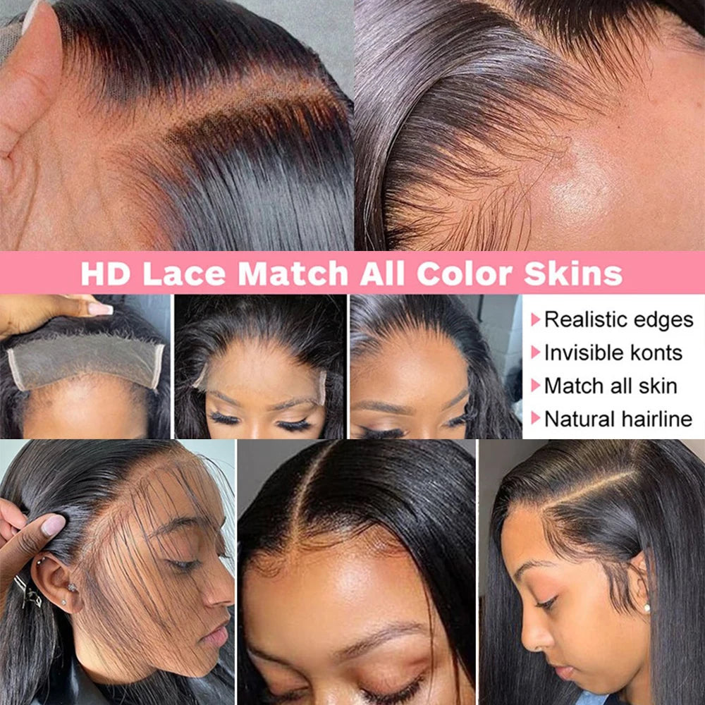 200 Density Transparent 13x6 Straight Lace Front Wig Brazilian Remy Human Hair 13x4 360 Lace Frontal Human Hair Wigs For Women