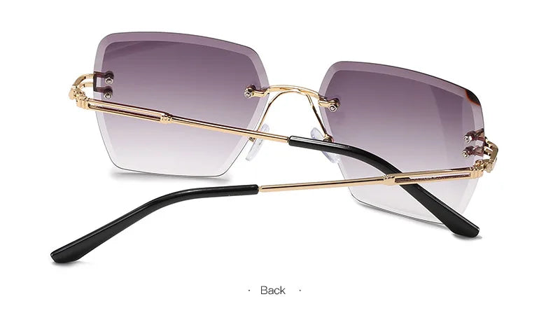 2024 Trendy Polygonal Gradient Men Sunglasses New Frameless Cut Edge Sunglasses for Women Sunscreen and Shading Sunglasses