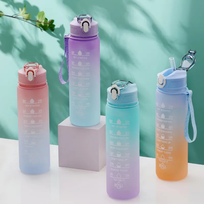 Large Capacity Sports Water Bottle Portable Outdoor Travel Cup Camping Gym Fitness Equipment Plastic Design