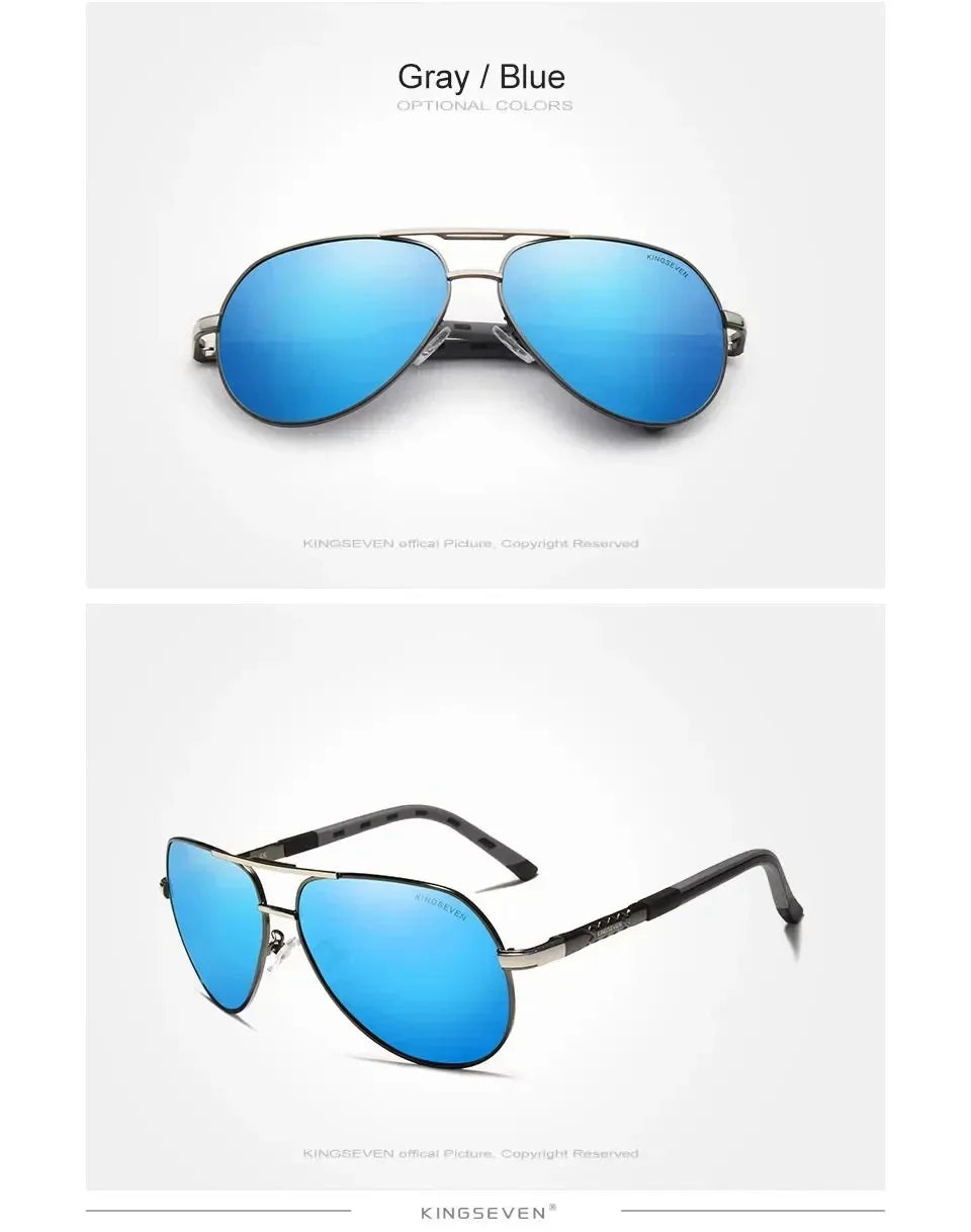 KINGSEVEN Brand Classic Pilot Men Sunglasses Polarized UV400 Lens Luxury Retro Driving Glasses Women Large Frame Causal Eyewear