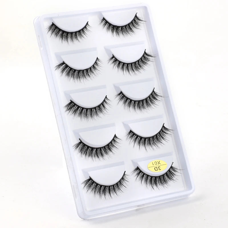 3/5 Pairs Fake Lashes Natural Long False Eyelashes Extension Fluffy 3D Mink Lashes Wispy Strip Eyelashes Makeup Tools maquillaje