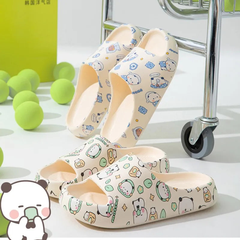 Kawaii Bubu Dudu Bear Slippers Summer Home Bathroom Anti-skid Bottom Outdoor Soft Shoes Cartoon Sandal Girl Gift Anime Figure