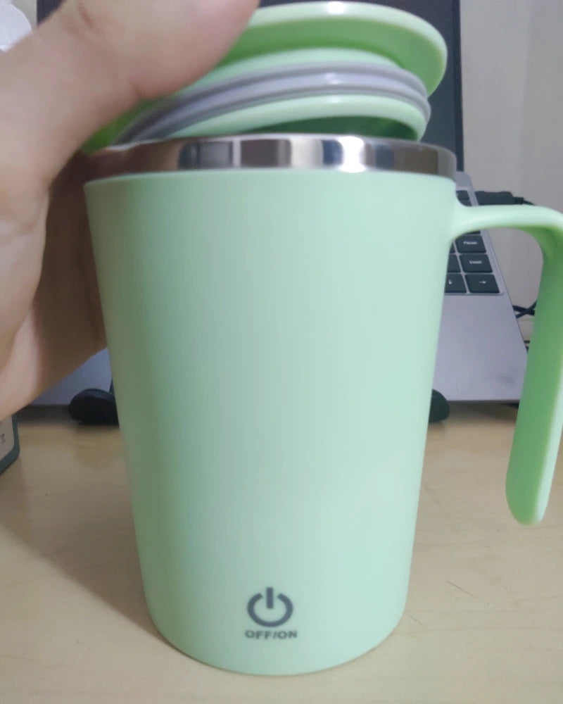 1pcs Automatic Self Stirring Magnetic Mug Stainless Steel Temperature Difference Coffee Mixing Cup Blender Mixer Thermal Cup