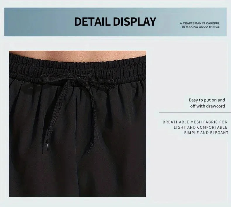 Men's Aloe Pants Athletic Shorts Two-Layer Swim Trunks: Quick-Drying, Stylish & Comfortably Fit for Beach, Pool & Hot Spring