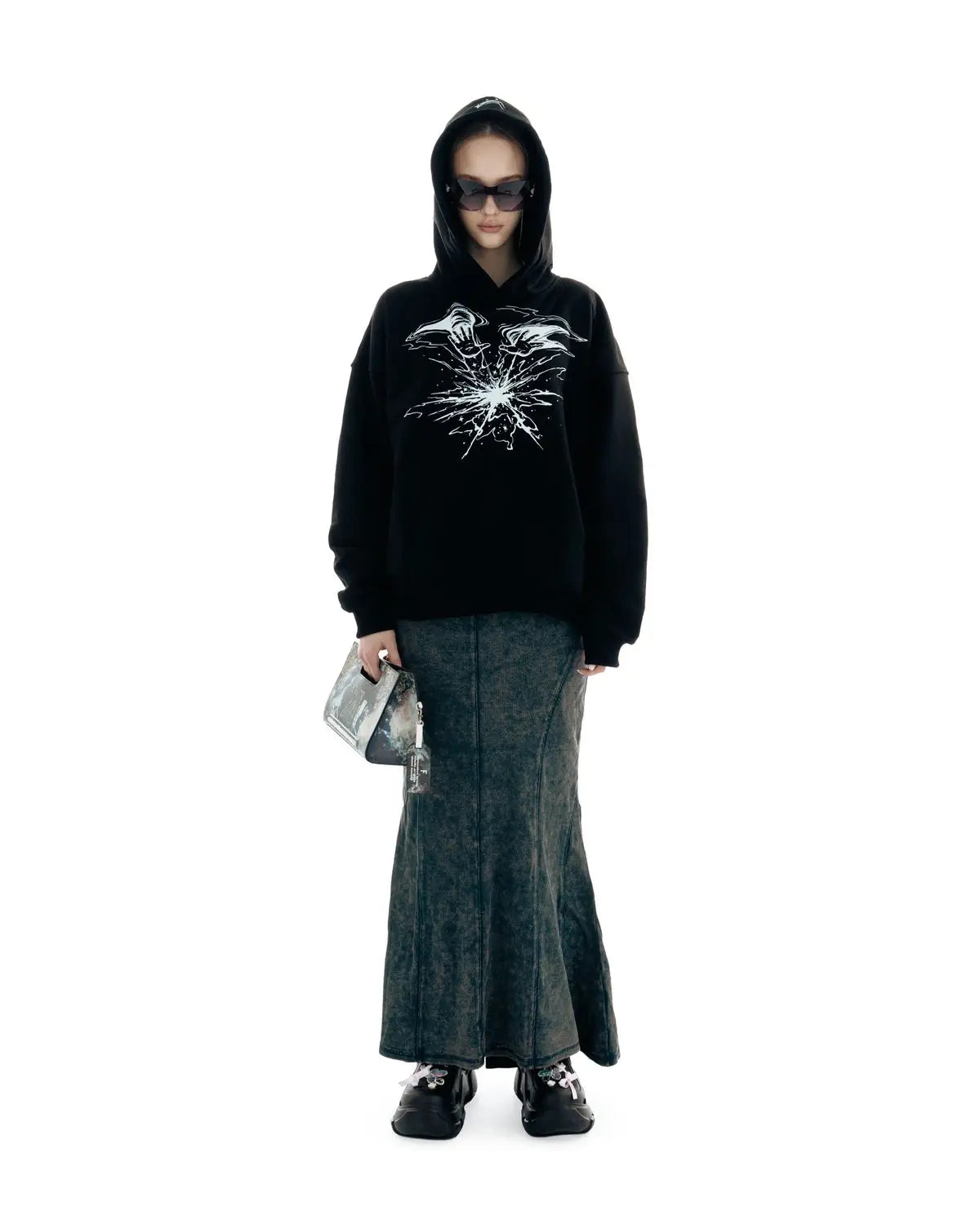 Punk Lyrical Print Clothing Oversized Hip Hop Pullover Streetwear Men's Hoodies Harajuku Fashion Tops Goth Hooded Sweatshirt Y2K