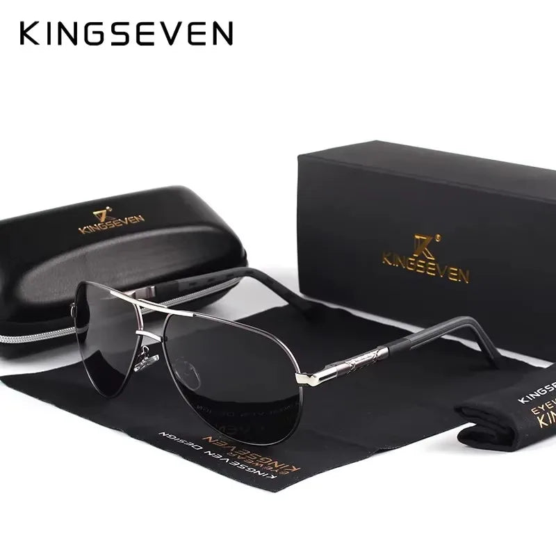 KINGSEVEN Brand Classic Pilot Men Sunglasses Polarized UV400 Lens Luxury Retro Driving Glasses Women Large Frame Causal Eyewear