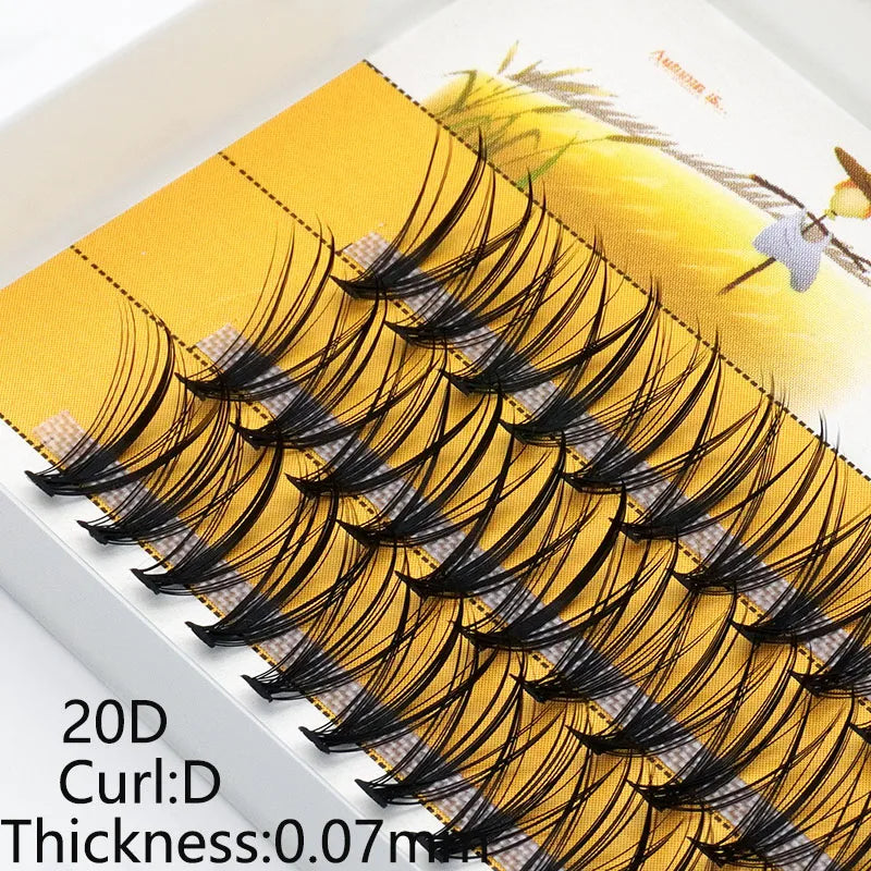 20D/30D Mink Eyelashes 1 Box/60 Bundles Natural Eyelash extension 3D Russia Individual Eyelash Cluster Makeup Tools Lashes Cilia