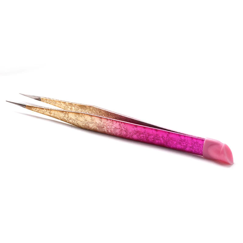 Double Ended Silicone Nail Art Tweezers with Pressing Head, Stickers, Rhinestones Pick Up Clip, Eyelash Extension, Makeup Tools