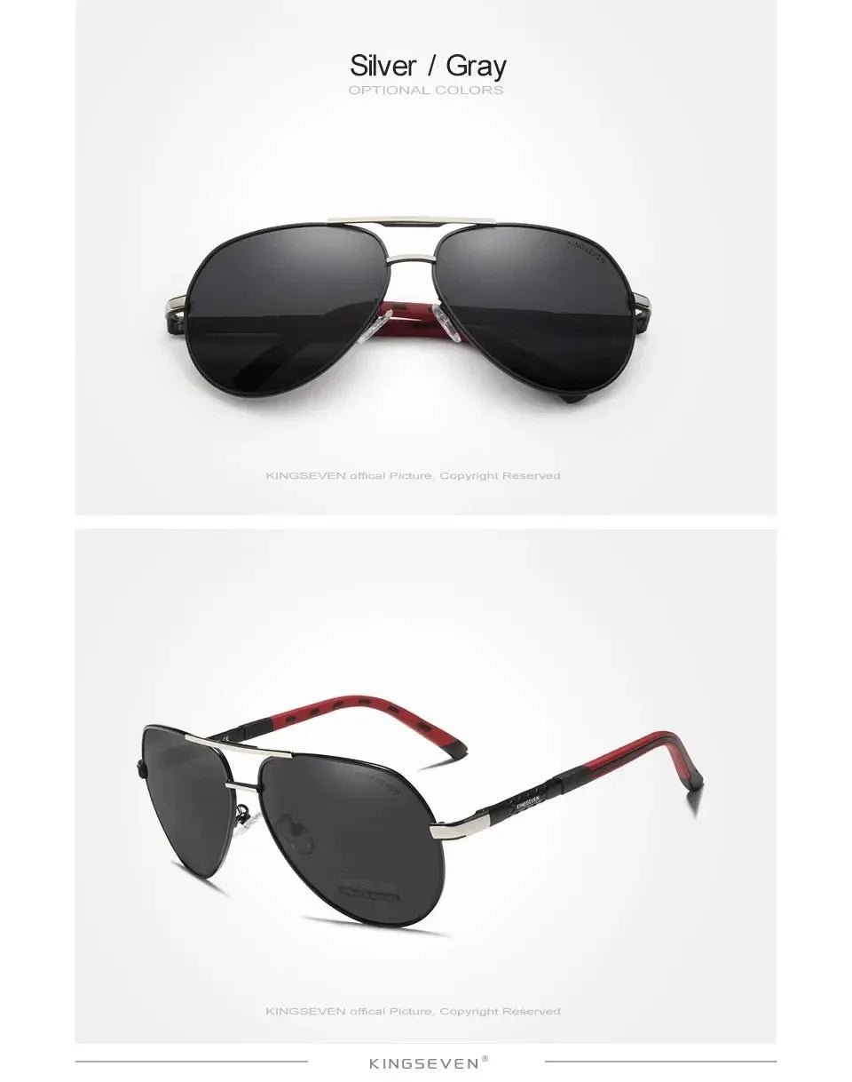 KINGSEVEN Brand Classic Pilot Men Sunglasses Polarized UV400 Lens Luxury Retro Driving Glasses Women Large Frame Causal Eyewear