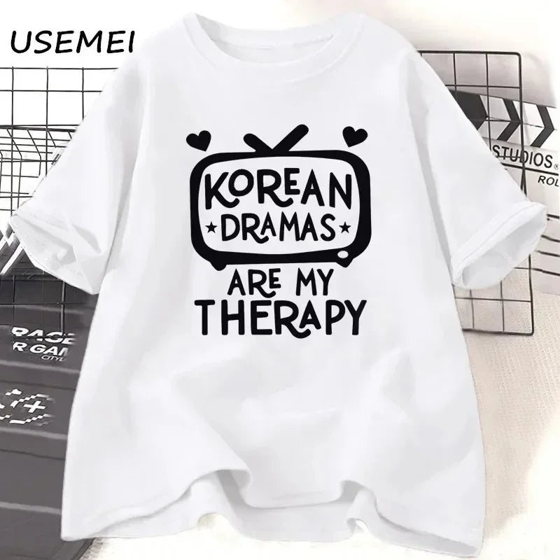 K-Drama T-shirt Women's Korean Drama T-shirt Short Sleeve Plus Size T-shirt Women's Street Casual Women's T-shirt