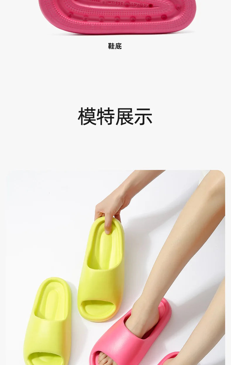 Women's Slippers Fashion Light EVA Soft Home Sole Slipper Bathroom Anti-Slip Casual Indoor Slipper Beach Sandal Flip-Flops
