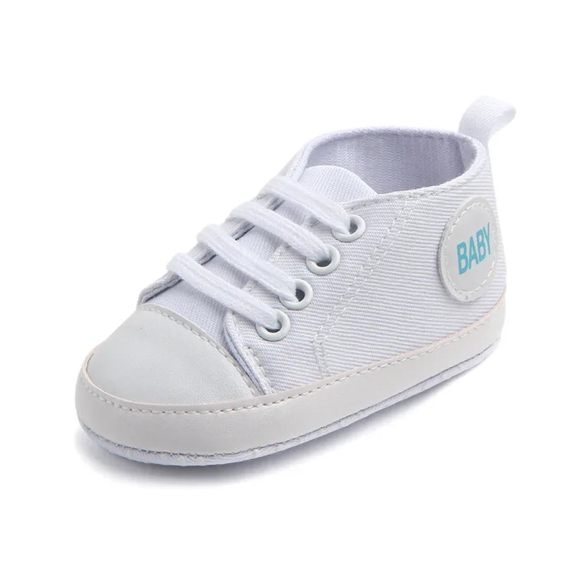 New Baby Canvas Sneaker For Newborn Sport Shoes For Baby Boys Girls Infant Toddler Soft Bottom Anti-slip First Walkers 0-18 M