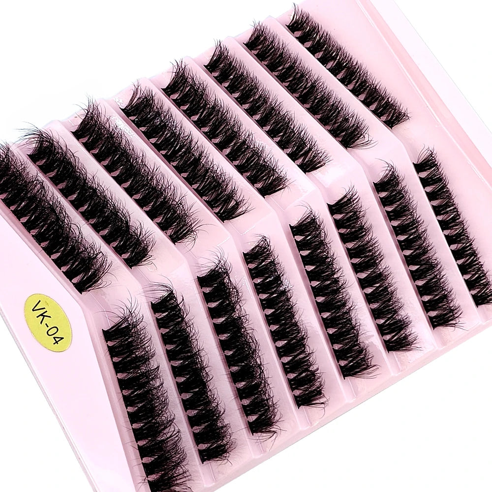 New 8 Rows Mink Eyelashes Natural Bundles Eyelash Extension 3D Russia Volume Individual Eyelash Cluster Makeup Tools Lashes