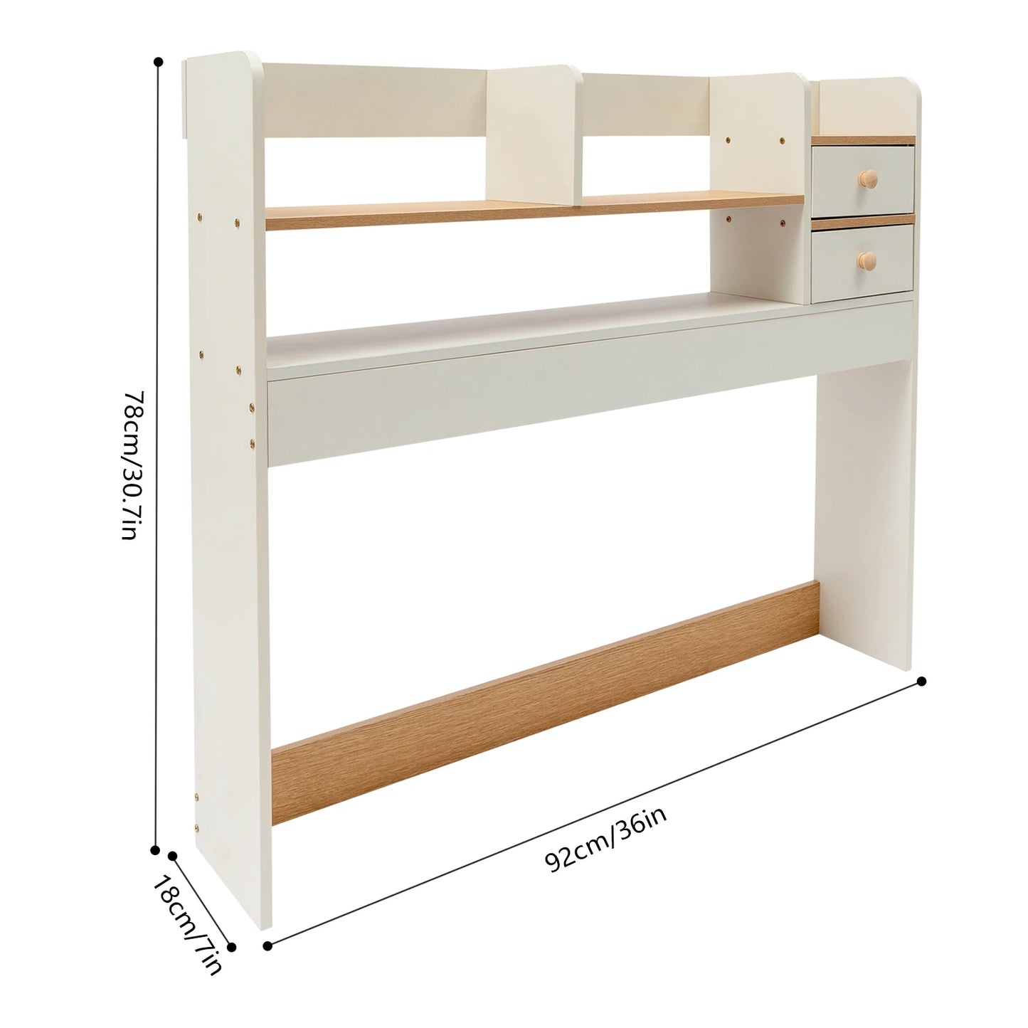 2-Tier MDF Office Dormitory Desktop Shelf Storage Computer Desk Tiered Cabinet Home Storage Holders Layered Shelf Display Rack