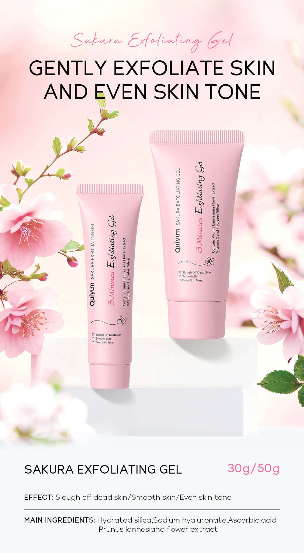 Sakura Gentle Exfoliating Peeling Gel Facial Scrub Moisturizing Nourishing Repair Scrubs Face Cream Beauty Skin Care