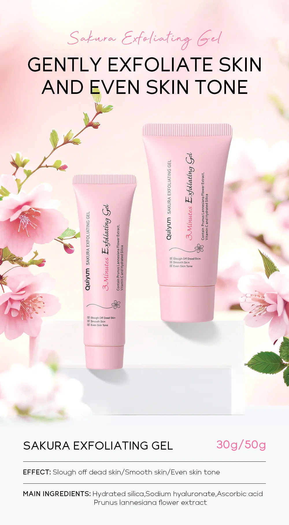 Sakura Gentle Exfoliating Peeling Gel Facial Scrub Moisturizing Nourishing Repair Scrubs Face Cream Beauty Skin Care