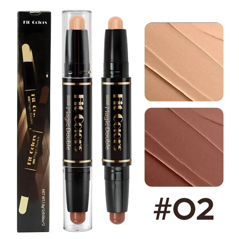 Double-ended Dual-purpose High-light Trimming Stick Three-dimensional Contour Nose Shadow Facial Shape Pencil Face Makeup Stick
