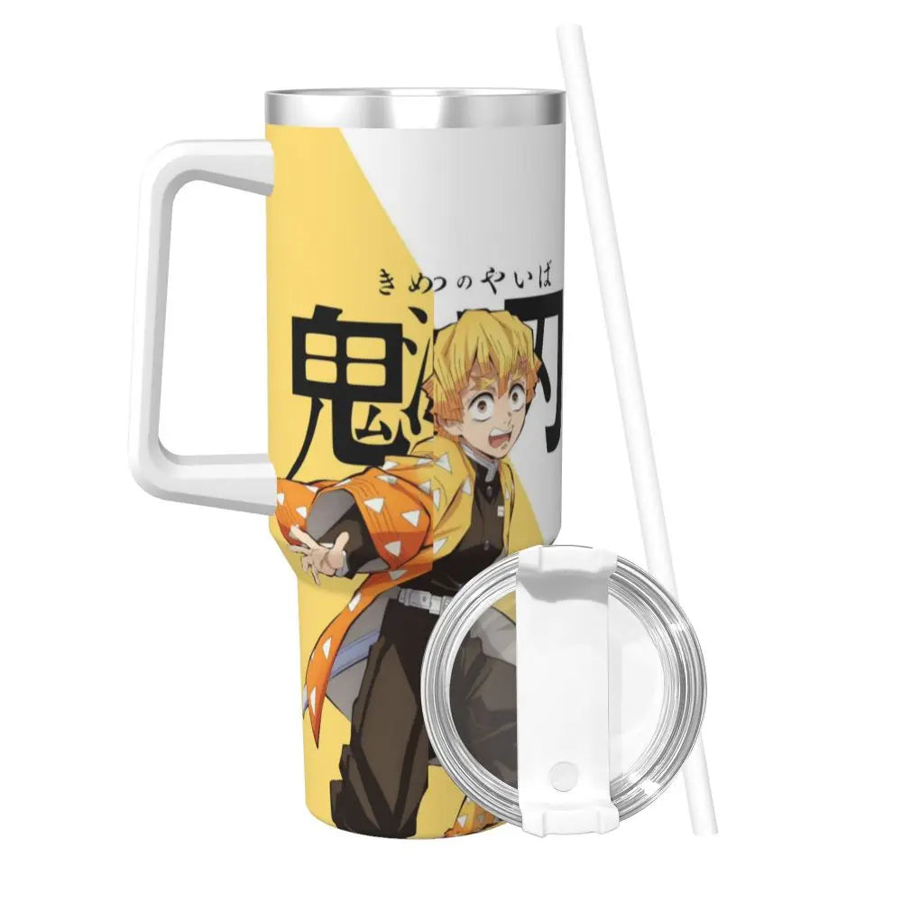 Demon Slayer 40 oz Tumbler with Handle and Straw Lid Stainless Steel Insulated Tumblers Travel