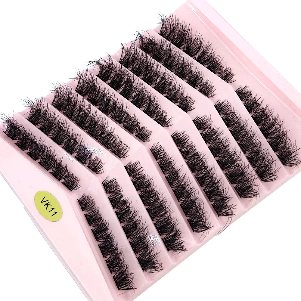 New 8 Rows Mink Eyelashes Natural Bundles Eyelash Extension 3D Russia Volume Individual Eyelash Cluster Makeup Tools Lashes