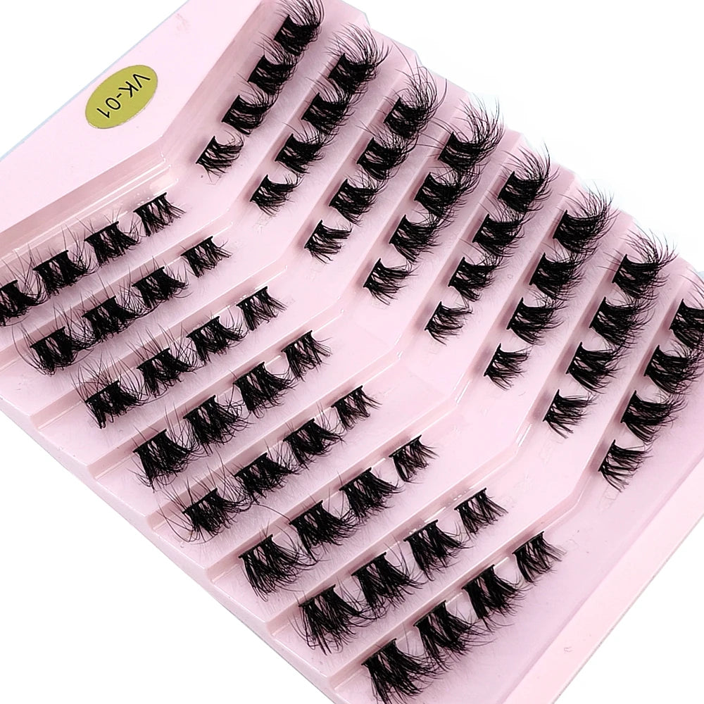 New 8 Rows Mink Eyelashes Natural Bundles Eyelash Extension 3D Russia Volume Individual Eyelash Cluster Makeup Tools Lashes