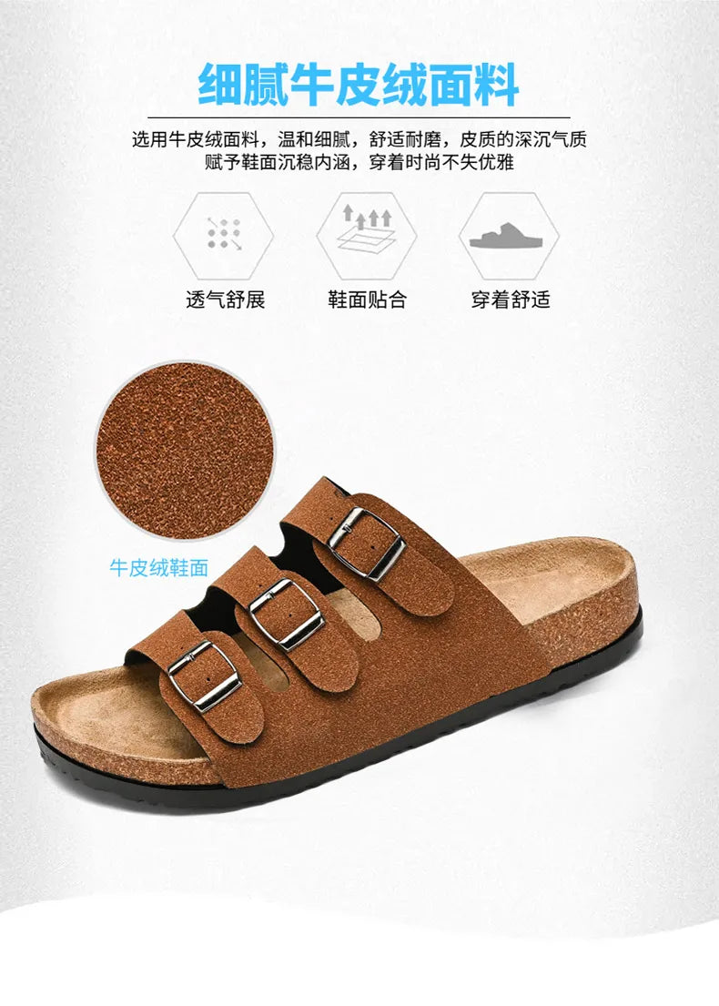 Men's Summer Sandals for Men 2024 Adult Leather Men's Sandal Man Beach Sandals Original Brands Shoes Trend Trending Comfortable