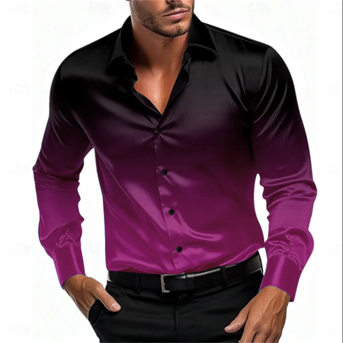 11 color gradient men's shirt casual comfortable business shirt spring and autumn lapel long sleeve shirt oversized men's clothi