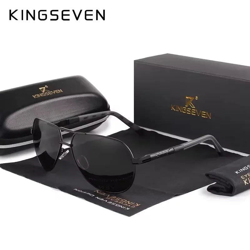 KINGSEVEN Brand Classic Pilot Men Sunglasses Polarized UV400 Lens Luxury Retro Driving Glasses Women Large Frame Causal Eyewear