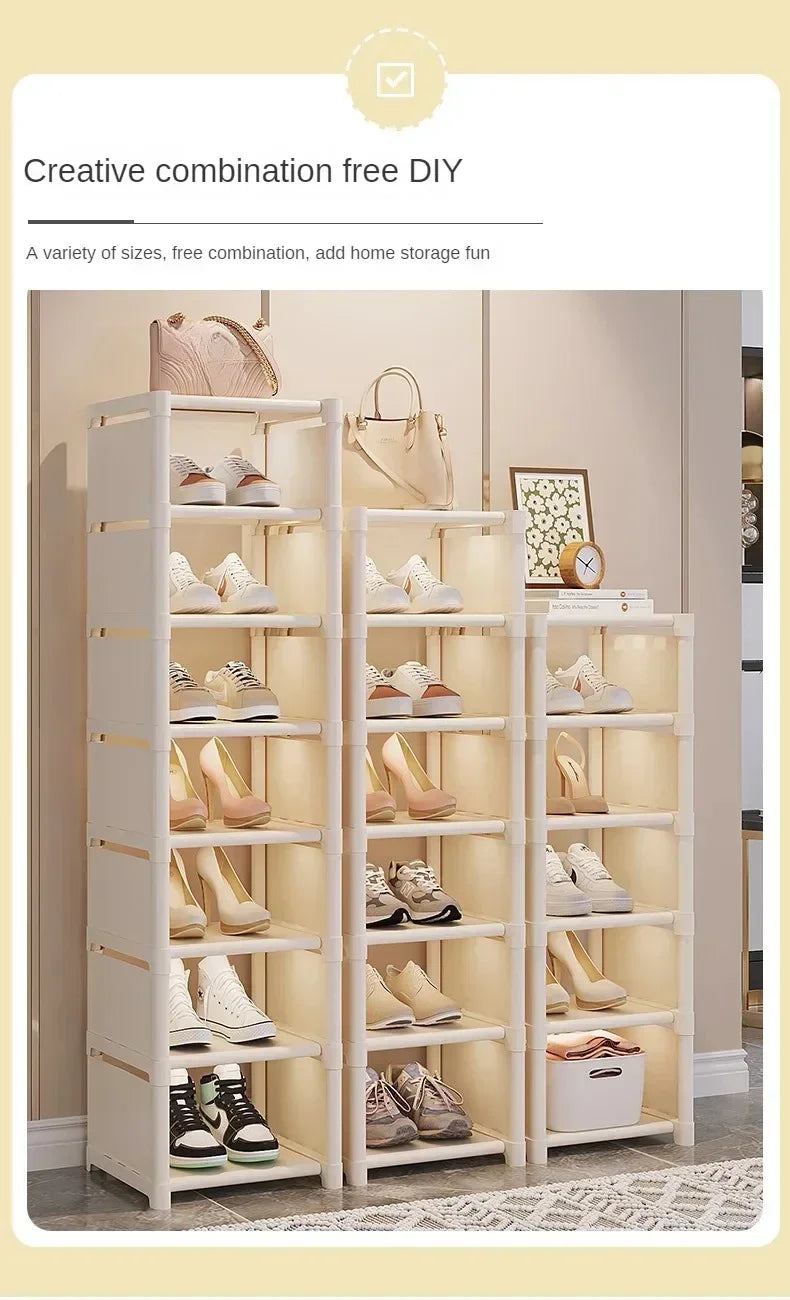 Shoes Rack Organizer Stackable Shoe Cabinet Space Saving Shoes Storage Rack Multi-layer Adjustable Shoe Cabinet Home Storage