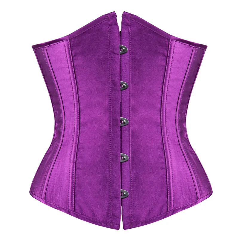 Black Corset Underbust Plus Size Sexy Women With Lacet Bodyshaper Costumes Cincher Ladies Burlesque Corselet Red Green Blue Pink