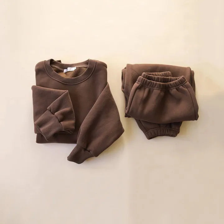 Kids Sportswear Suits for Children Warm Autumn Winter Fleece Jacket + Pant Baby Kids Boy Girl Tracksuits Clothes Outfit