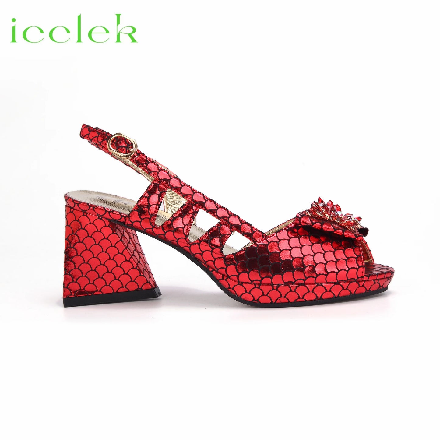 Royal Blue 2024 New Fashionable Summer Hollow Pattern Design Comfortble Heesl Sandal with Bag Set For Wpmen Party