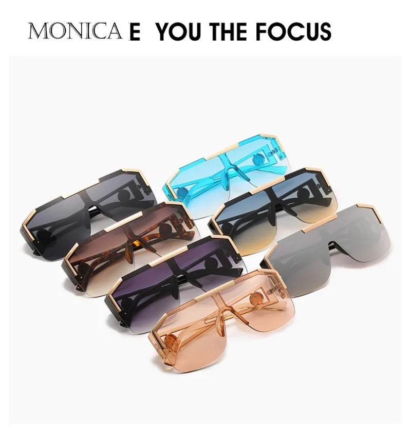 Luxury Oversized Men Sunglasses Brand Designer Sun Glasses For Women Fashion Gradient Square Shades
