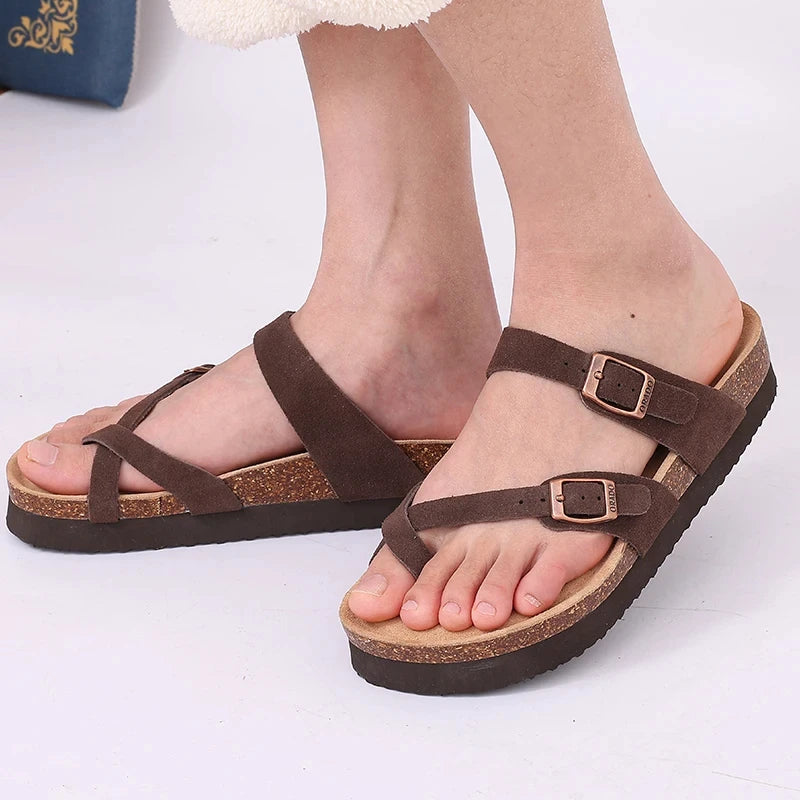 Litfun Fashion Clogs Sandals For Men Woen Summer Cork Footbed Outdoor Beach Slippers Orthopetic Mules Sandal With Arch Support