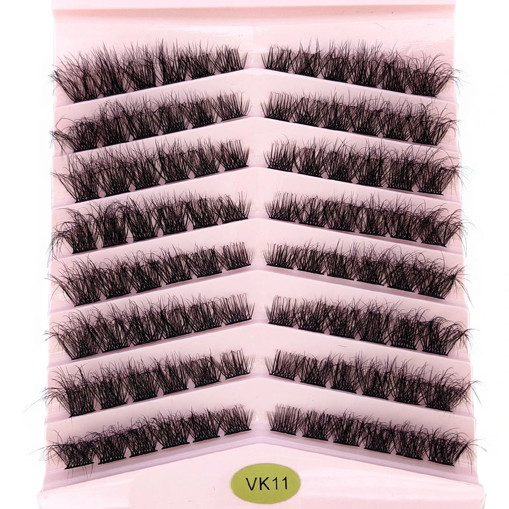 New 8 Rows Mink Eyelashes Natural Bundles Eyelash Extension 3D Russia Volume Individual Eyelash Cluster Makeup Tools Lashes