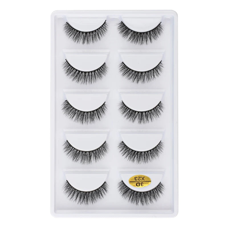 3/5 Pairs Fake Lashes Natural Long False Eyelashes Extension Fluffy 3D Mink Lashes Wispy Strip Eyelashes Makeup Tools maquillaje
