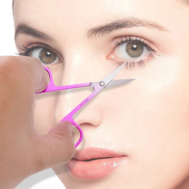Eyebrow Scissor Makeup Eyelash Trimmer Nose Facial Hair Remover Multifunctional Scissors Stainless Steel Nail Cuticle Tools