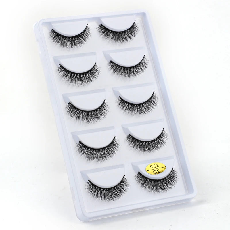 3/5 Pairs Fake Lashes Natural Long False Eyelashes Extension Fluffy 3D Mink Lashes Wispy Strip Eyelashes Makeup Tools maquillaje