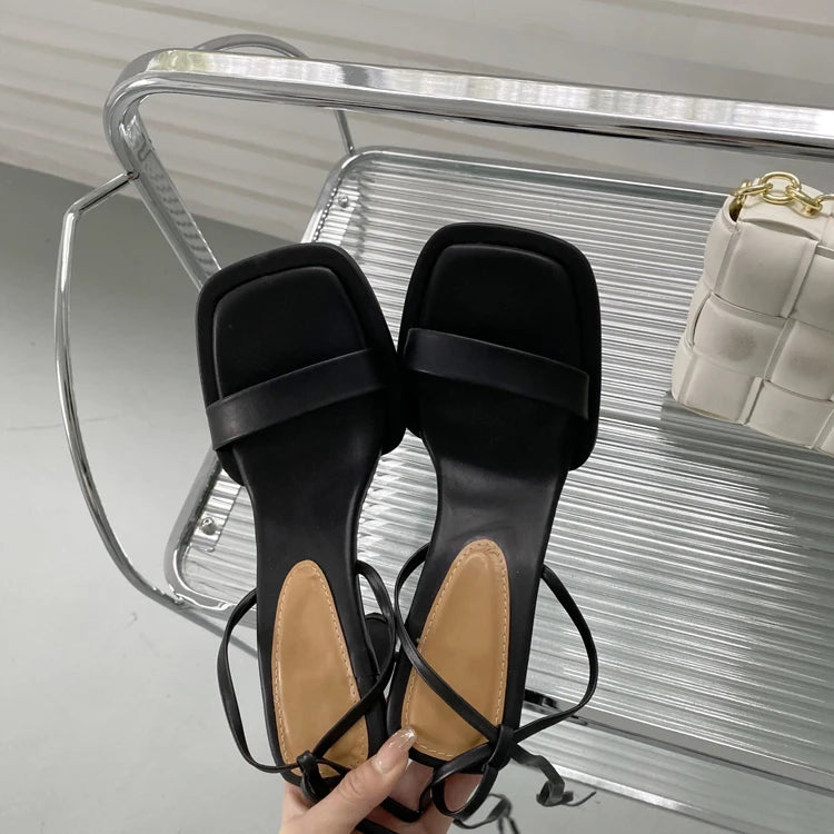 Eilyken 2025 Summer New Brand Ankle Strap Sandal Women Thin High Heel Lace-Up Dress Pumps Shoes Outdoor Gladiator Sandals