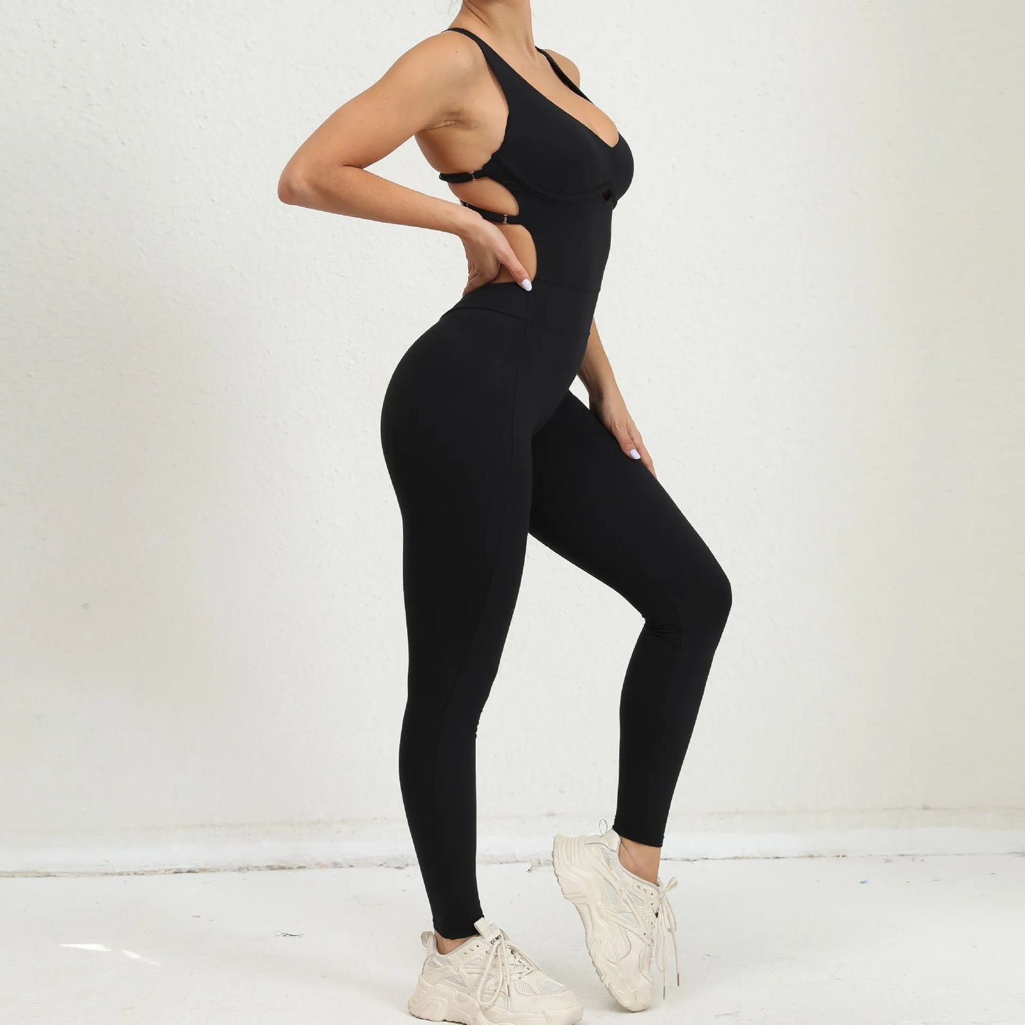 Sexy Cross Backless Scrunch Sport Jumpsuits Monkeys Women Sportswear One Piece Gym Yoga Workout Clothing Female Fitness Overalls