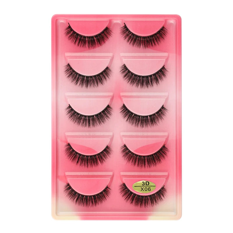 3/5 Pairs Fake Lashes Natural Long False Eyelashes Extension Fluffy 3D Mink Lashes Wispy Strip Eyelashes Makeup Tools maquillaje