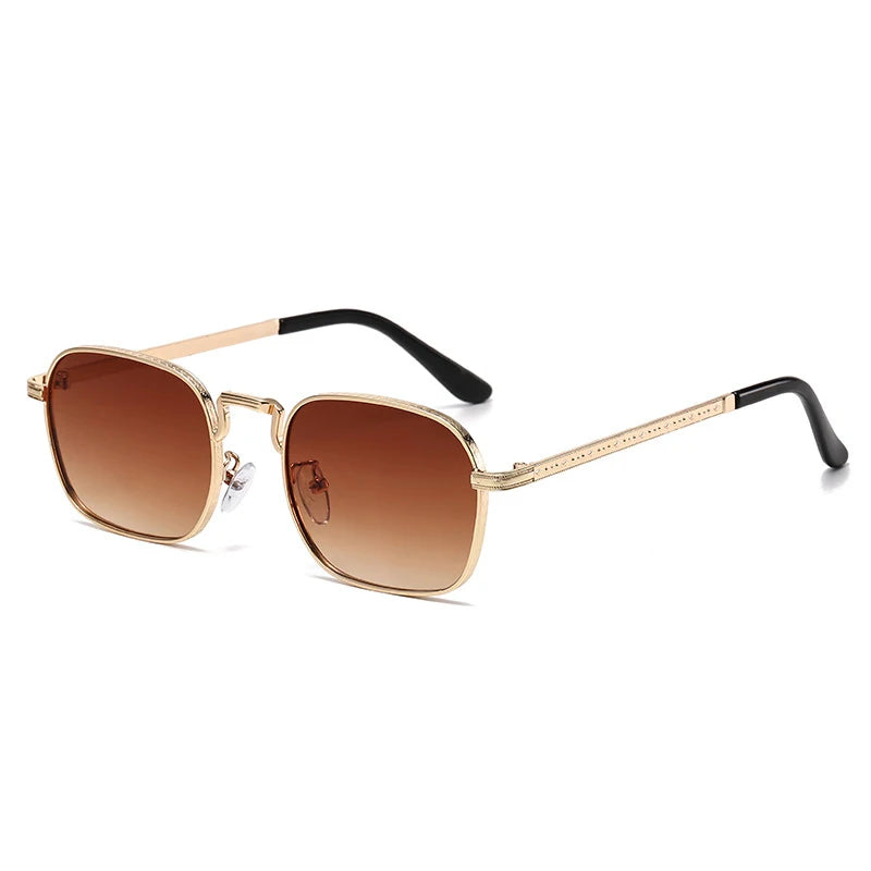 New Square Oval Metal Sunglasses Fashionable Retro Men Sunglasses Women Personalized Uv Resistant Eyeglass Luxury Design Uv400 