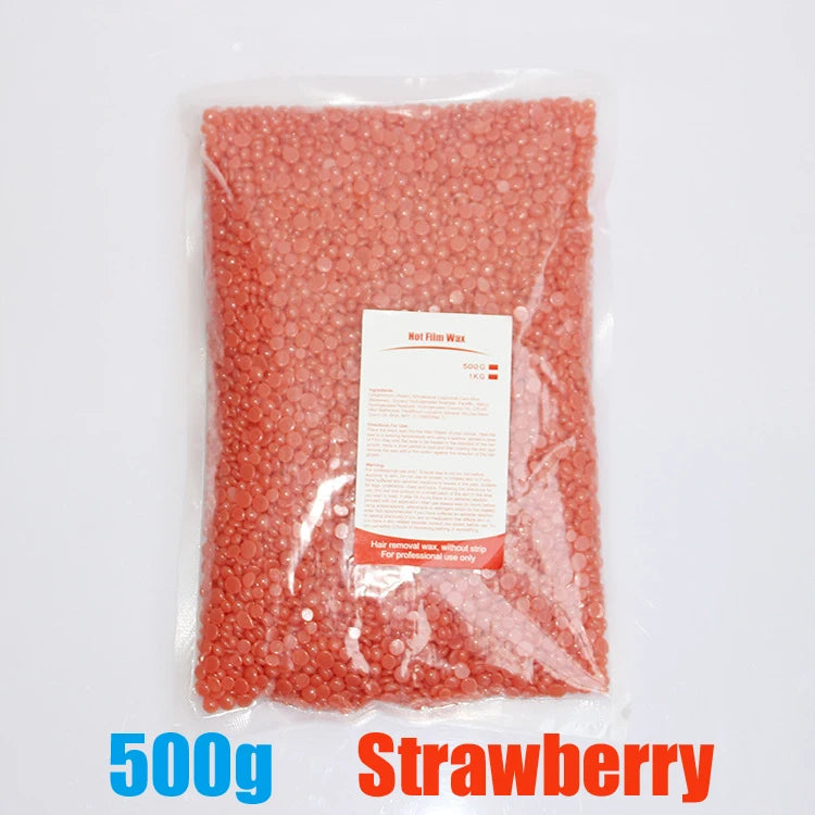 Hard Wax Beads Wax Beans for Hair Removal Sensitive Skin with Strawberries FormulaPerfect for Full Body Facial Brazilian Bikini