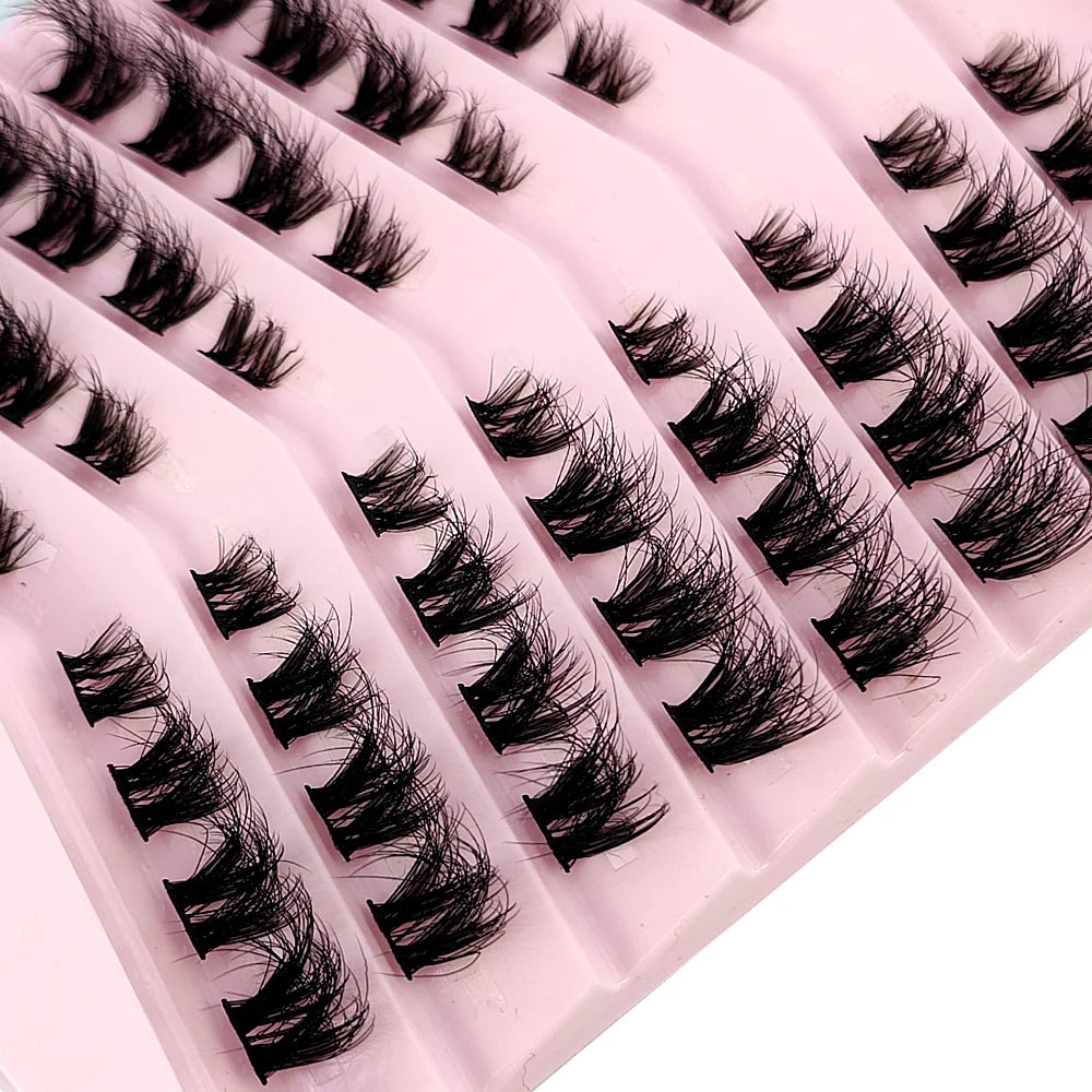 New 8 Rows Mink Eyelashes Natural Bundles Eyelash Extension 3D Russia Volume Individual Eyelash Cluster Makeup Tools Lashes