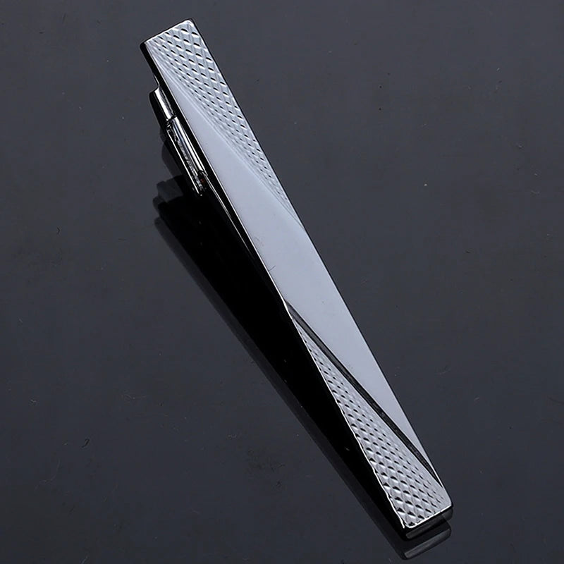 New Metal Gold Color Tie Clip With Chain For Men Wedding Necktie Tie Clasp Clip Gentleman Ties Bar Tie Pin For Men's Accessories