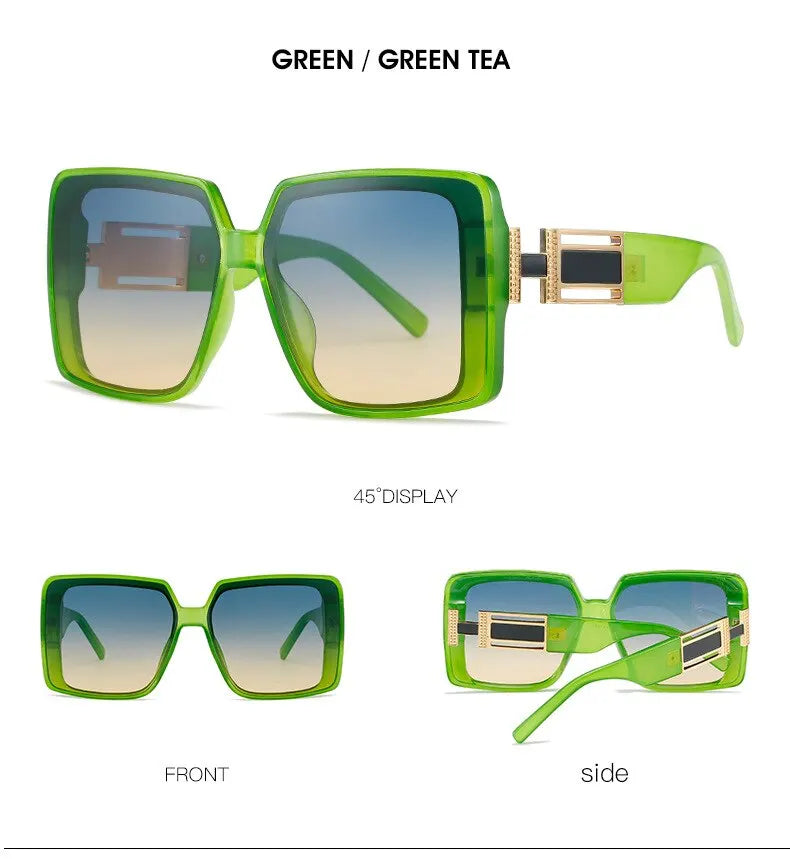 New Luxury Oversized Men Sunglasses Brand Designer Sun Glasses For Women Fashion Gradient Square Shades