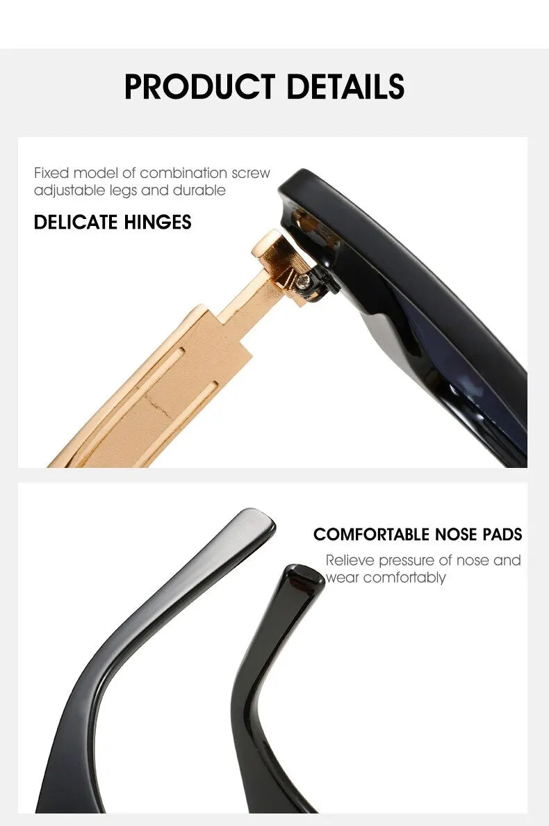 New Luxury Oversized Men Sunglasses Brand Designer Sun Glasses For Women Fashion Gradient Square Shades