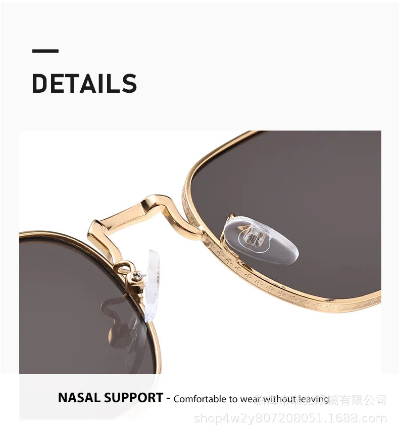 New Square Oval Metal Sunglasses Fashionable Retro Men Sunglasses Women Personalized Uv Resistant Eyeglass Luxury Design Uv400 